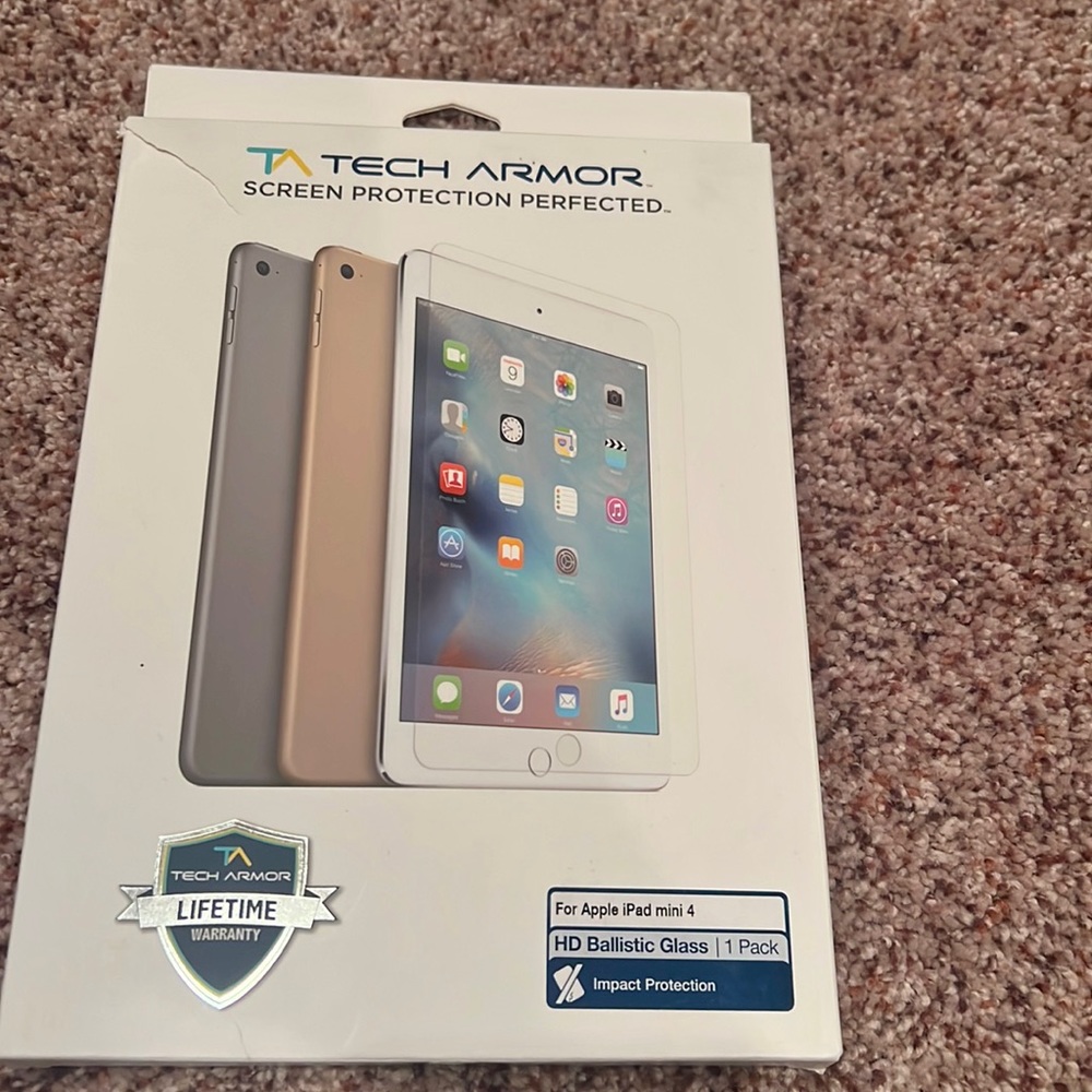 Tech Amor apple iPad mini 4. HD ballistic glass screen protector NIB